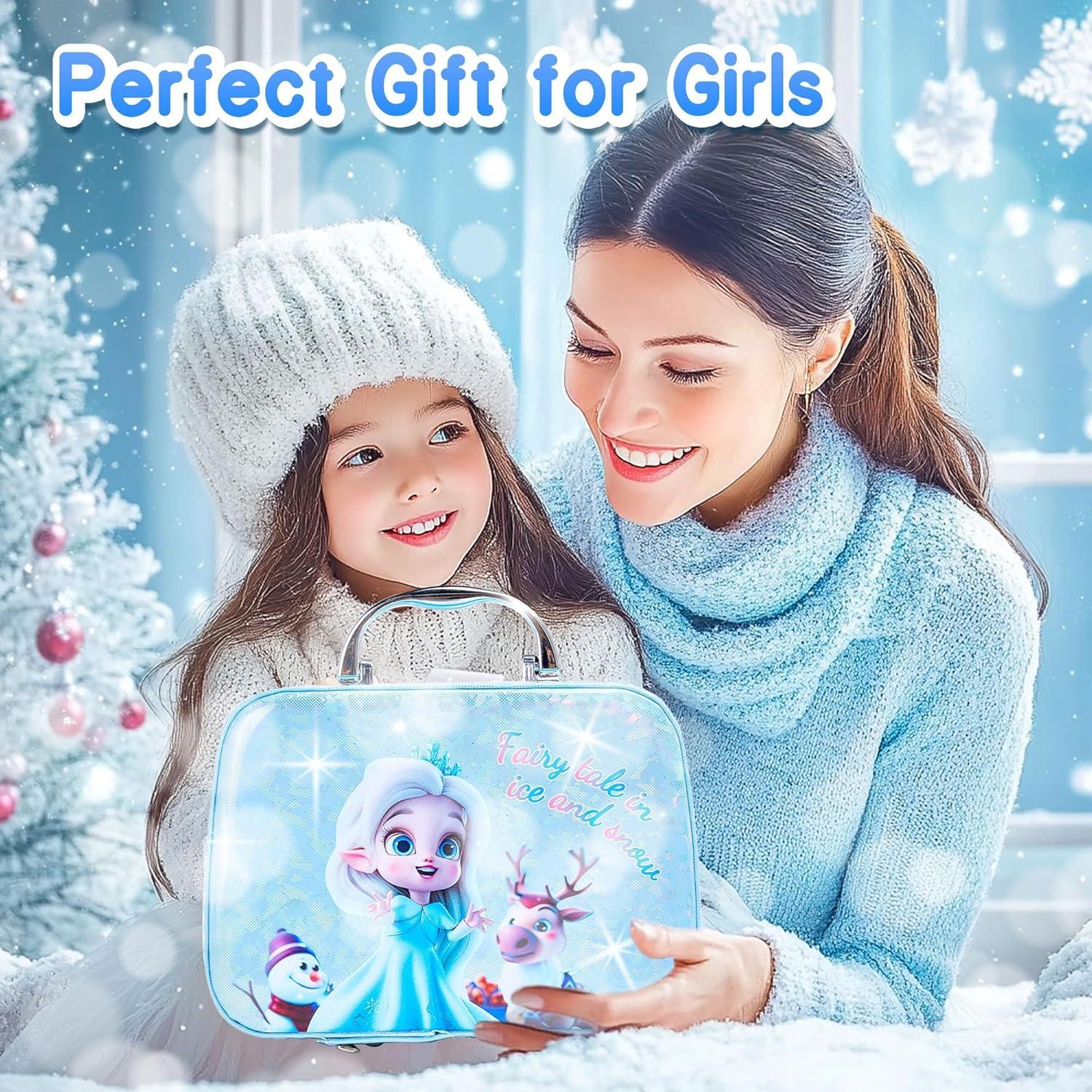 imageKids Washable Makeup Girls Toys with Princess Case Kids Makeup Kit for Girl Real Girl Makeup Sets for Toddler Kids Christmas Birthday Gifts Toys for 3 4 5 6 7 812 Year Old GirlsIce and Snow