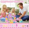 image102 PCS Magnetic Tiles Set Magnet Building Blocks Set with Car for Kids Ages 3 STEM Educational Montessori Learning Construction Toys for 3 4 5 6 7 8  Year Old Toddlers Boys Girls Birthday Gifts165 PCS