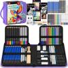 image106 PCS Art Supplies Sketching Kit Pro Drawing Pencils with 3Color Sketchbook Coloring Book Colored Graphite Charcoal Watercolor ampamp Metallic Pencils Drawing Supplies Gifts for Artists Adults KidsPurple
