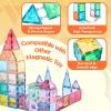 image126Piece Magnetic Tiles Building Blocks Set  STEM Construction Kit with Car Toy Figurines ampamp Stickers Educational Sensory Toys for Kids Ages 38 Creative Gift for Toddlers Boys ampamp GirlsClassical Tiles 126 Pcs