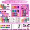 image2 Pack Art Kit Vigorfun Drawing Painting Art Supplies for Kids Girls Boys Teens Gifts Art Set Case Includes Oil Pastels Crayons Colored Pencils Watercolor Cakes BlackPink