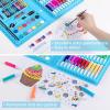 image2 Pack Art Kit Vigorfun Drawing Painting Art Supplies for Kids Girls Boys Teens Gifts Art Set Case Includes Oil Pastels Crayons Colored Pencils Watercolor Cakes BlackBlue