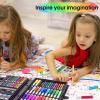 image2 Pack Art Kit Vigorfun Drawing Painting Art Supplies for Kids Girls Boys Teens Gifts Art Set Case Includes Oil Pastels Crayons Colored Pencils Watercolor Cakes BlackBlack