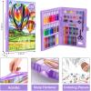 image2 Pack Art Kit Vigorfun Drawing Painting Art Supplies for Kids Girls Boys Teens Gifts Art Set Case Includes Oil Pastels Crayons Colored Pencils Watercolor Cakes BlackPurple