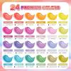 image40 Pcs Iridescent Acrylic Paint Set with 12 Brushes 2 Knives ampamp Palette 24 Colors 2oz60ml  for Adults Kids Artists ampamp Beginners  Canvas Ceramic Rock Wood Egg Painting KitPastel