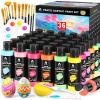 image40 Pcs Iridescent Acrylic Paint Set with 12 Brushes 2 Knives ampamp Palette 24 Colors 2oz60ml  for Adults Kids Artists ampamp Beginners  Canvas Ceramic Rock Wood Egg Painting KitPastel