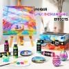 image40 Pcs Iridescent Acrylic Paint Set with 12 Brushes 2 Knives ampamp Palette 24 Colors 2oz60ml  for Adults Kids Artists ampamp Beginners  Canvas Ceramic Rock Wood Egg Painting KitIridescent