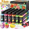 image40 Pcs Iridescent Acrylic Paint Set with 12 Brushes 2 Knives ampamp Palette 24 Colors 2oz60ml  for Adults Kids Artists ampamp Beginners  Canvas Ceramic Rock Wood Egg Painting KitMetallic