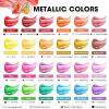 image40 Pcs Iridescent Acrylic Paint Set with 12 Brushes 2 Knives ampamp Palette 24 Colors 2oz60ml  for Adults Kids Artists ampamp Beginners  Canvas Ceramic Rock Wood Egg Painting KitMetallic