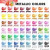 image40 Pcs Iridescent Acrylic Paint Set with 12 Brushes 2 Knives ampamp Palette 24 Colors 2oz60ml  for Adults Kids Artists ampamp Beginners  Canvas Ceramic Rock Wood Egg Painting KitMetallic