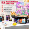 image52 Pcs Acrylic Paint Set  36 Colors 2oz60ml with 12 Brushes 2 Knives ampamp Palette  Rich Pigments for Adults Kids Artists ampamp Beginners  Painting on Halloween Pumpkin Canvas Ceramic Rock WoodMixed