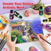 image52 Pcs Acrylic Paint Set  36 Colors 2oz60ml with 12 Brushes 2 Knives ampamp Palette  Rich Pigments for Adults Kids Artists ampamp Beginners  Painting on Halloween Pumpkin Canvas Ceramic Rock WoodMixed