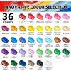 image52 Pcs Acrylic Paint Set  36 Colors 2oz60ml with 12 Brushes 2 Knives ampamp Palette  Rich Pigments for Adults Kids Artists ampamp Beginners  Painting on Halloween Pumpkin Canvas Ceramic Rock WoodClassic