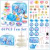 image61Pcs Tea Party Set for Little Girls Dreamland World Tea Set Toys Including Dessert Cake Stand ampamp Carrying Case Kids Kitchen Pretend Play for 3 4 5 6 Year Old Girl Birthday GiftsIce and Snow With Cake Stand