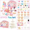 image61Pcs Tea Party Set for Little Girls Dreamland World Tea Set Toys Including Dessert Cake Stand ampamp Carrying Case Kids Kitchen Pretend Play for 3 4 5 6 Year Old Girl Birthday GiftsCircus Animals With Cake Stand