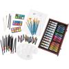 imageArt Supplies 185Piece Super Deluxe Wooden Art Set Crafts Drawing Kit with 2 Sketch Pads Crayons Oil Pastels Colored Pencils Watercolor Cakes Creative Gift for Teens Beginners Girls BoysDoubleTray