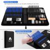 imageArt Supplies Sketching ampamp Drawing Pencils Art Kit with 2 Sketch Pads Professional Artists Drawing Supplies Set Includes Graphite Charcoals Kneaded Eraser for Kids Teens and Adults 42 Pieces42 Piece Set