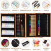 imageVigorFun Art Supplies 170Piece Deluxe Wooden Art Set Crafts Kit with Oil Pastels Colored Pencils Watercolor Paint Acrylic Paint Oil Paint Creative Gift for Kids Teens Beginners Girls Boys
