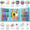 imageVigorFun Art Supplies 240Piece Drawing Art Kit Gifts for Kids Girls Boys Teens Art Set Crafts Case with Double Sided Trifold Easel Includes Sketch Pads Crayons Colored Pencils PinkCyan
