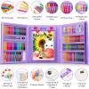 imageVigorFun Art Supplies 240Piece Drawing Art Kit Gifts for Kids Girls Boys Teens Art Set Crafts Case with Double Sided Trifold Easel Includes Sketch Pads Crayons Colored Pencils PinkPurple