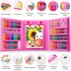 imageVigorFun Art Supplies 240Piece Drawing Art Kit Gifts for Kids Girls Boys Teens Art Set Crafts Case with Double Sided Trifold Easel Includes Sketch Pads Crayons Colored Pencils PinkPink