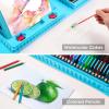 imageVigorFun Art Supplies 240Piece Drawing Art Kit Gifts for Kids Girls Boys Teens Art Set Crafts Case with Double Sided Trifold Easel Includes Sketch Pads Crayons Colored Pencils PinkBlue