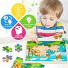 imageWooden Dinosaur Puzzles for Kids Ages 35 4 Packs Toddler Jigsaw Puzzles Ages 24 24 Pcs Preschool Learning Educational Brain Teaser Boards Toys Gifts for 3 4 5 6 Year Old Boys Girls