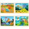 imageWooden Dinosaur Puzzles for Kids Ages 35 4 Packs Toddler Jigsaw Puzzles Ages 24 24 Pcs Preschool Learning Educational Brain Teaser Boards Toys Gifts for 3 4 5 6 Year Old Boys Girls