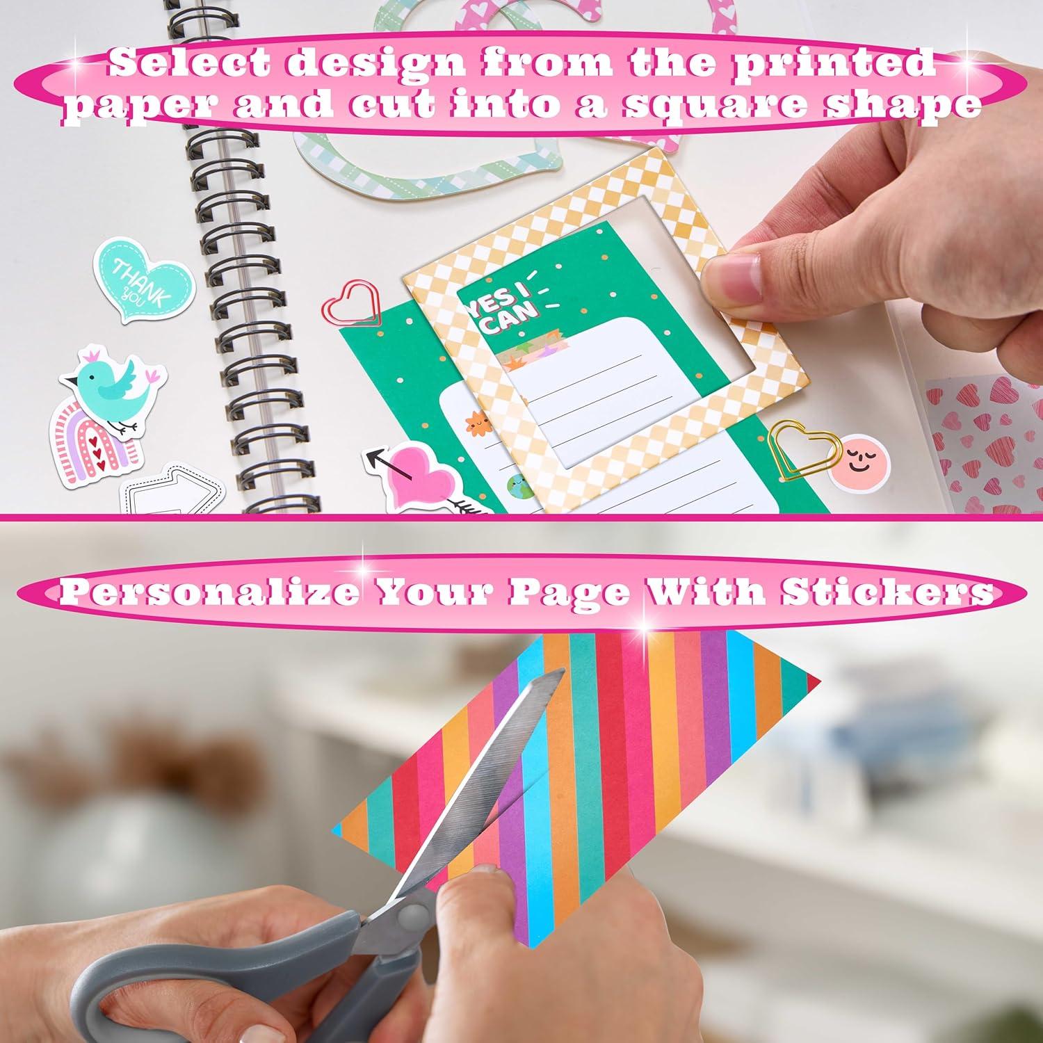 imageVigorFun 2 Pack DIY Journal Kit for Girls Ages 812 Gifts for Teen Girls  Share Scrapbook ampamp Diary Supplies Set with Friends Journaling Art and Crafts Kit PinkBluePinkBlue