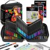 image136 PCS Colored Pencils Set for Adult Coloring Books 120 Colored Pencils with Sketchbook Coloring Book Sharpener Soft Core Sketching Drawing Pencils Art Supplies for Adults Artists BlackBlack