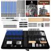 imageArt Supplies Sketching ampamp Drawing Pencils Art Kit with 2 Sketch Pads Professional Artists Drawing Supplies Set Includes Graphite Charcoals Kneaded Eraser for Kids Teens and Adults 42 Pieces42 Piece Set