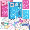 imageVigorFun 2 Pack DIY Journal Kit for Girls Ages 812 Gifts for Teen Girls  Share Scrapbook ampamp Diary Supplies Set with Friends Journaling Art and Crafts Kit PinkBluePinkBlue