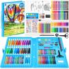 imageVigorFun Art Kit Drawing Painting Art Supplies for Kids Girls Boys Teens Gifts Art Set Case Includes Oil Pastels Crayons Colored Pencils Watercolor Cakes BlueBlue
