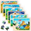 imageWooden Dinosaur Puzzles for Kids Ages 35 with Gift Case 6 Packs Toddler Jigsaw Puzzles 24 Pcs Preschool Learning Educational Brain Teaser Boards Toys for 3 4 5 6 Year Old Boys Girls