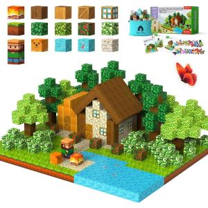 imageVigorFun Magnetic Blocks Courtyard Magnet World Building Set STEM Montessori Sensory Toys for Toddlers Boys Girls Birthday Gifts Construction Toys for 3 4 5 6 7 8 Year Old KidsForest