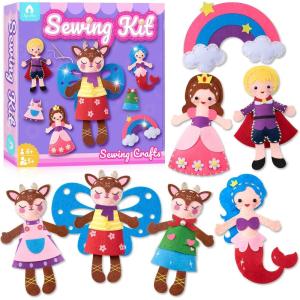 imageVigorFun Sewing Kit for Kids Beginner Arts and Crafts Make DIY Projects of Fairy Tale World Felt Sewing Craft Kits Educational Toys Birthday Christmas Gifts for Girls Kids Age 6781012Purple