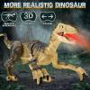 imageDinosaur Toys for Kids 357 with Stickers Remote Control Dinosaur Toys with 3D Eyes Shaking Head Roaring Sounds Demo Function Realistic Jurassic Toy for 3 4 5 6 7 8 Year Old Boys Gifts BrownBrown
