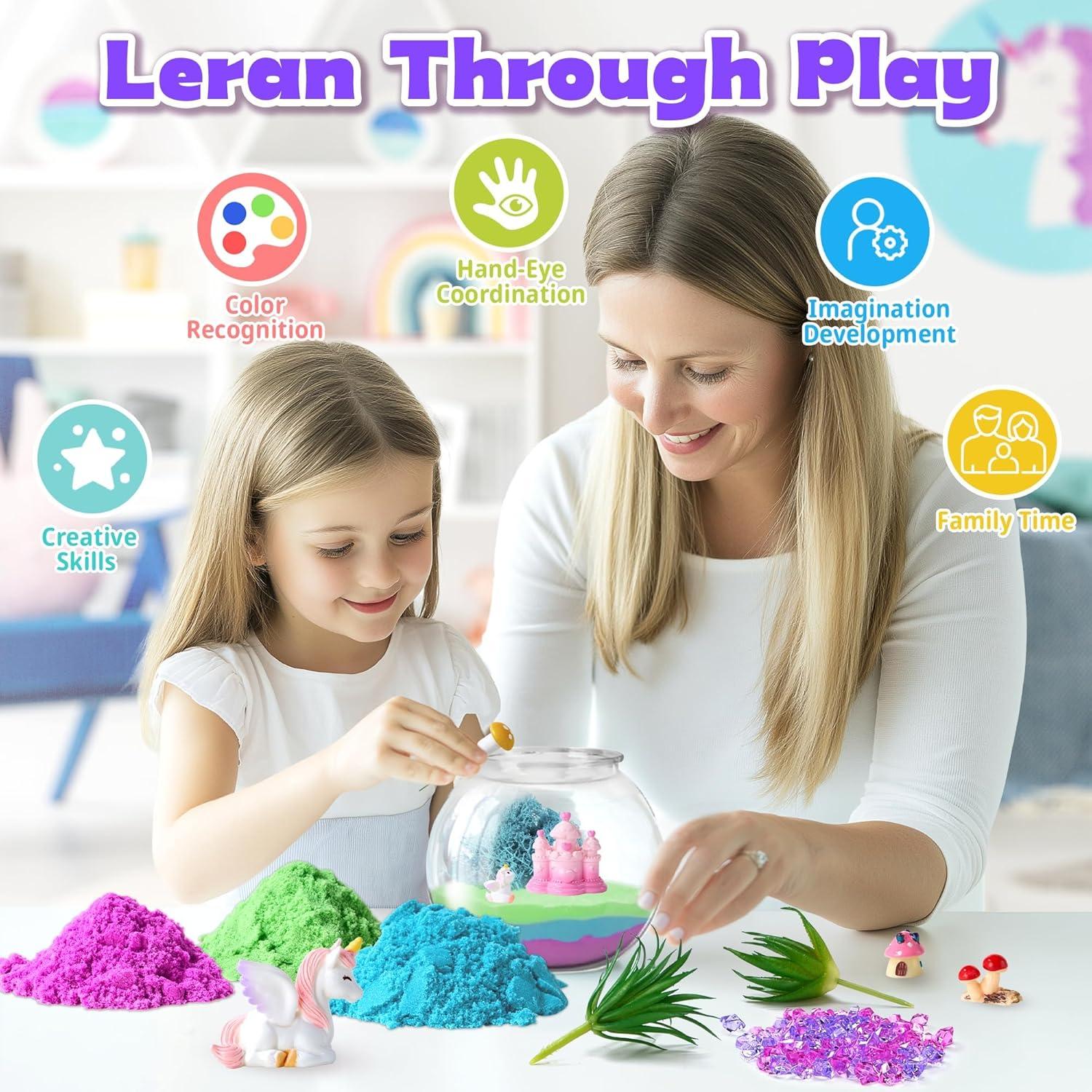 imageMermaid Terrarium Kit for Kids  Creative LED Night Light Gifts for Girls Birthday Age 3 DIY Arts ampamp Crafts Light Up Kit Mermaids Toys for Kids 4 5 6 7 8 9 10 Year OldUnicorn