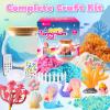 imageMermaid Terrarium Kit for Kids  Creative LED Night Light Gifts for Girls Birthday Age 3 DIY Arts ampamp Crafts Light Up Kit Mermaids Toys for Kids 4 5 6 7 8 9 10 Year OldMermaid