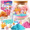 imageMermaid Terrarium Kit for Kids  Creative LED Night Light Gifts for Girls Birthday Age 3 DIY Arts ampamp Crafts Light Up Kit Mermaids Toys for Kids 4 5 6 7 8 9 10 Year OldMermaid