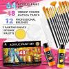 image40 Pcs Classic ampamp Metallic ampamp Pastel Acrylic Paint Set with 12 Brushes 2 Knives ampamp Palette 24 Colors 2oz60ml  for Adults Kids Artists ampamp Beginners  Arts and Crafts Painting KitClassic