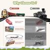 imageTrain Set with Gift Case and Remote Control Train Toys with Smoke Light and Sound Christmas Train Sets for Around The Tree Toy Train Set for 3 4 5 6 7 8 Years Old Boys Toddlers Gifts