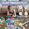 image172Pcs Wooden Train Set for Toddlers Wooden Train Track  Expandable and Changeable Safe Educational Train Toys Gift for Boys ampamp Girls Kids Ages 35 48 Compatible with All Major Brands