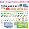 image172Pcs Wooden Train Set for Toddlers Wooden Train Track  Expandable and Changeable Safe Educational Train Toys Gift for Boys ampamp Girls Kids Ages 35 48 Compatible with All Major Brands