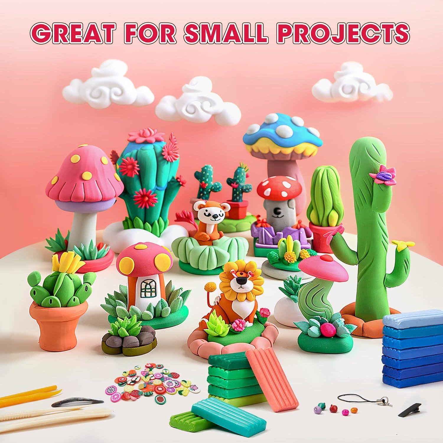 image139 PCS Polymer Clay Kit with Sculpting Tools and Accessories 58 Colors NonToxic Modeling Clay for Kids DIY Oven Bake Clay Arts and Crafts Gift Set for Kids Adults and Beginners