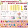 image139 PCS Polymer Clay Kit with Sculpting Tools and Accessories 58 Colors NonToxic Modeling Clay for Kids DIY Oven Bake Clay Arts and Crafts Gift Set for Kids Adults and Beginners