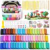 image139 PCS Polymer Clay Kit with Sculpting Tools and Accessories 58 Colors NonToxic Modeling Clay for Kids DIY Oven Bake Clay Arts and Crafts Gift Set for Kids Adults and Beginners