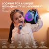 imageAll Rounder Karaoke Machine for Kids Teens Portable Bluetooth Karaoke Speaker with Two Mics Voice Changer Light Effect Bass Tremolo Supports USBTFAUX for Home Party Gifts Toys for Girls BlueBlue