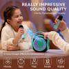 imageAll Rounder Karaoke Machine for Kids Teens Portable Bluetooth Karaoke Speaker with Two Mics Voice Changer Light Effect Bass Tremolo Supports USBTFAUX for Home Party Gifts Toys for Girls BlueGreen