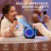 imageAll Rounder Karaoke Machine for Kids Teens Portable Bluetooth Karaoke Speaker with Two Mics Voice Changer Light Effect Bass Tremolo Supports USBTFAUX for Home Party Gifts Toys for Girls BlueBlue